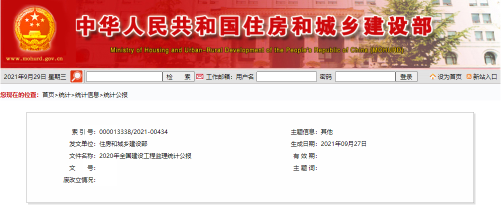 2020年全国建设工程监理统计公报